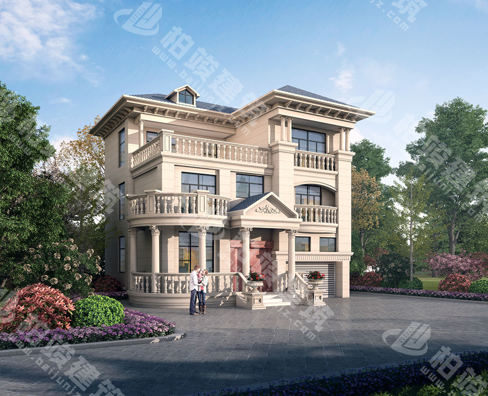農村自建房設計圖，11.92米x11米，柔美恢弘古希臘建筑風格