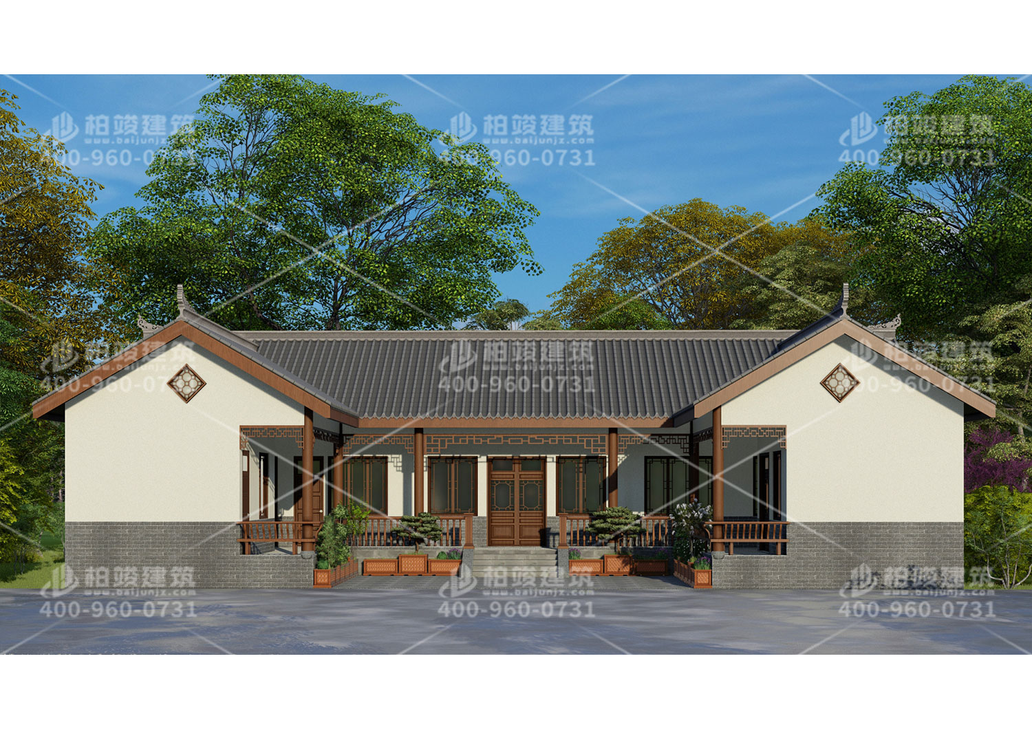 四合院自建房效果圖，經濟實惠戶型方便。