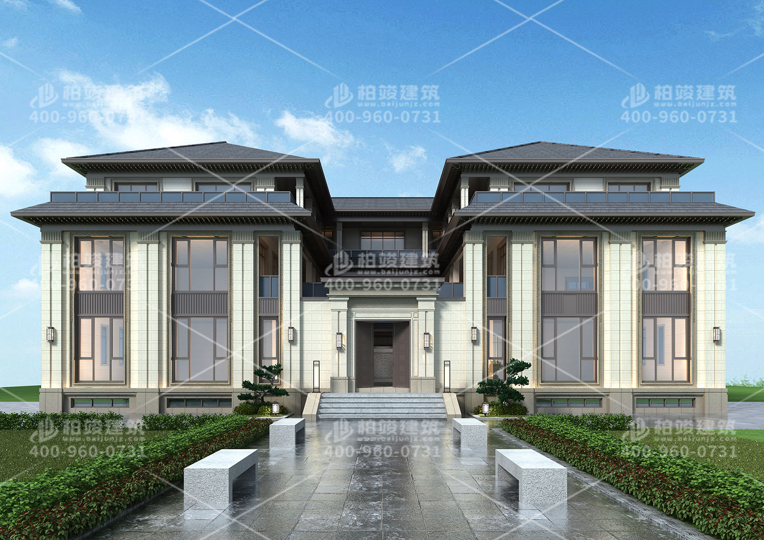 農(nóng)村小別墅設(shè)計(jì)圖紙，中式三層自建房。　