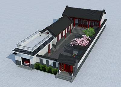 一層自建房設(shè)計(jì)圖，中式合院