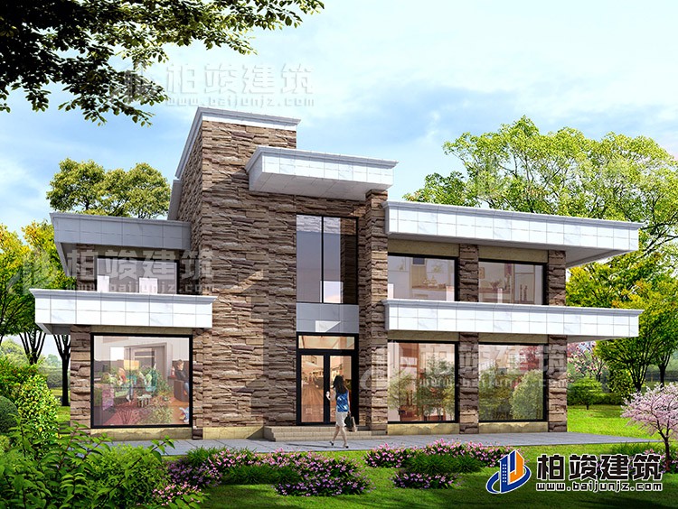 二層農村現代別墅設計圖紙，有娛樂室、健身房18x12米BZ252-新中式風格