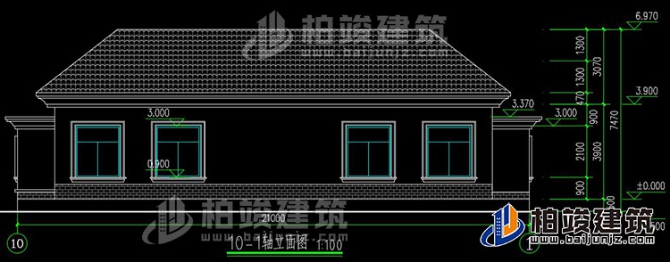 農(nóng)村蓋房設(shè)計(jì)大全一層房子的設(shè)計(jì)圖紙，帶漂亮的小院子BZ116-簡(jiǎn)歐風(fēng)格