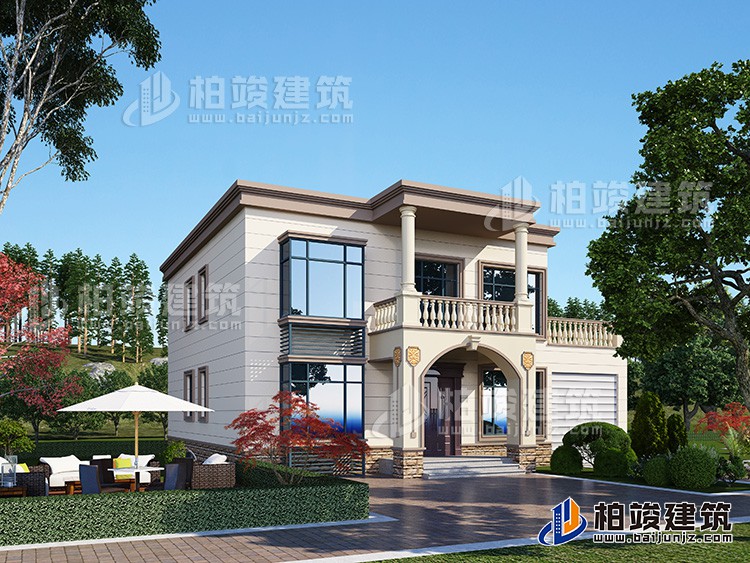 二層歐式別墅設(shè)計施工圖紙 13X13米BZ2531-簡歐風格