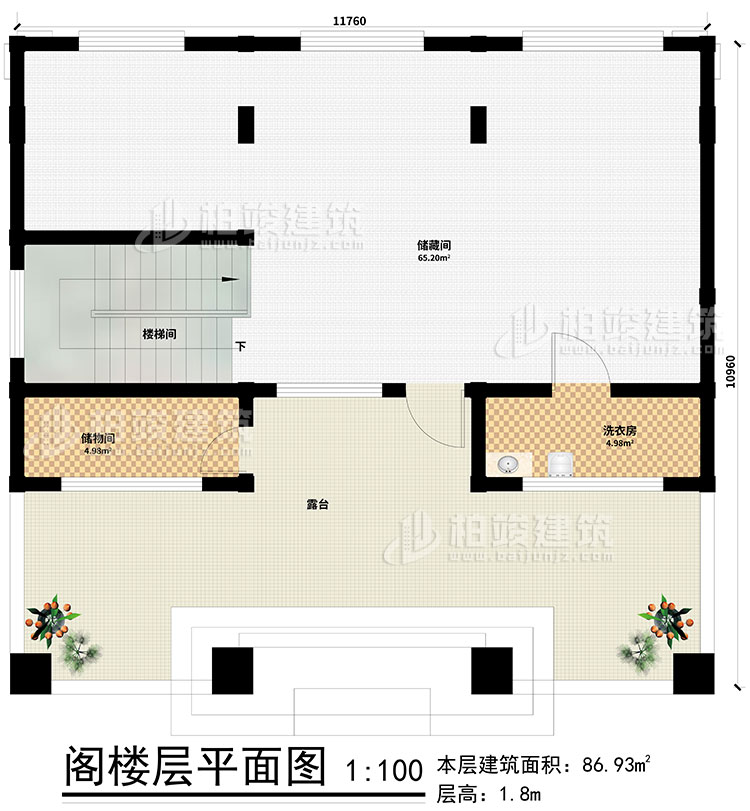閣樓：2儲物間、樓梯間、洗衣房、露臺
